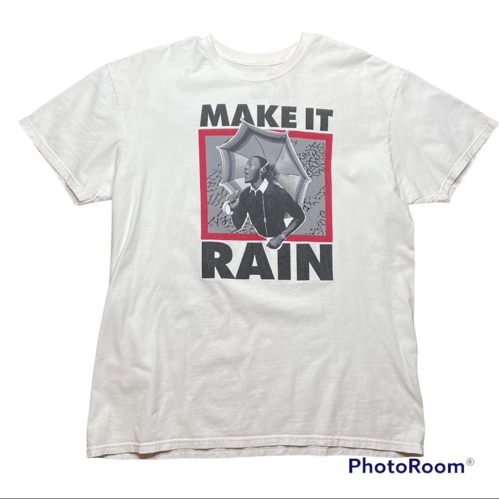 Michael Jordan Men’s Make It Rain Short Sleeve White Crewneck T Shirt Size XL